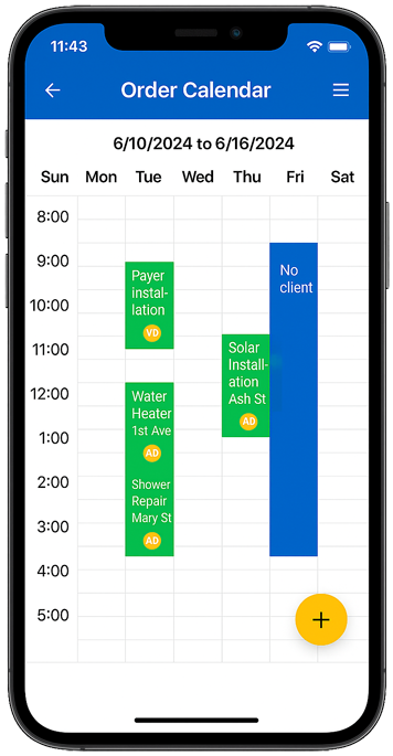 Phone: Order calendar