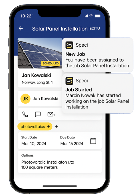 Phone: instant PUSH notifications