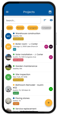 Phone: project list