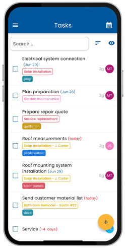 Phone: task list