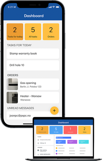 Order management application - main panel